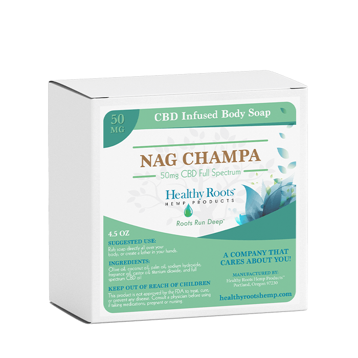 Healthy Roots Hemp Nag Champa CBD Bar Soap 100mg